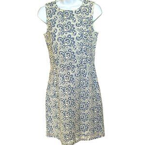 Brooks Brothers Red Fleece Periwinkle Cream Embroidered Floral Dress Size 4 NWT